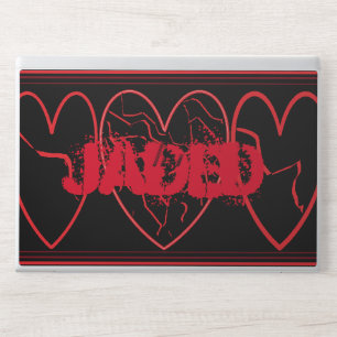 Jaded Black and Red Broken Hearts HP Laptop Skin
