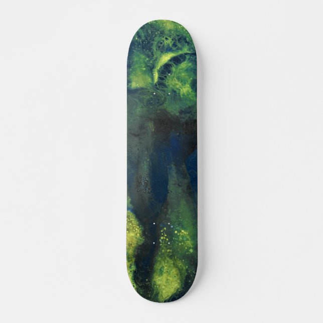Jaded Lover 1 Deep Green Abstract Skateboard Deck (Front)