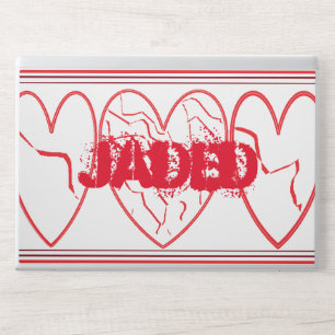 Jaded With Red and White Broken Hearts HP Laptop Skin