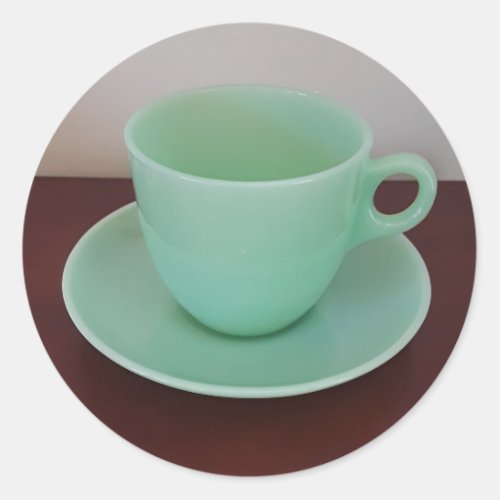 Jadeite Fire_King Cup Saucer Classic Round Sticker