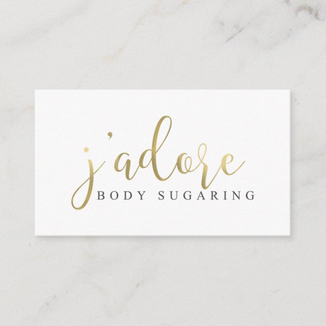 J'Adore Body Sugaring Appointment Card (Front)