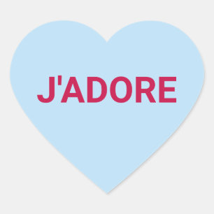 J'adore cute fun Valentine's Day conversation Heart Sticker