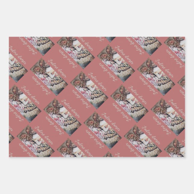 J'adore danser wrapping paper sheets (Front)