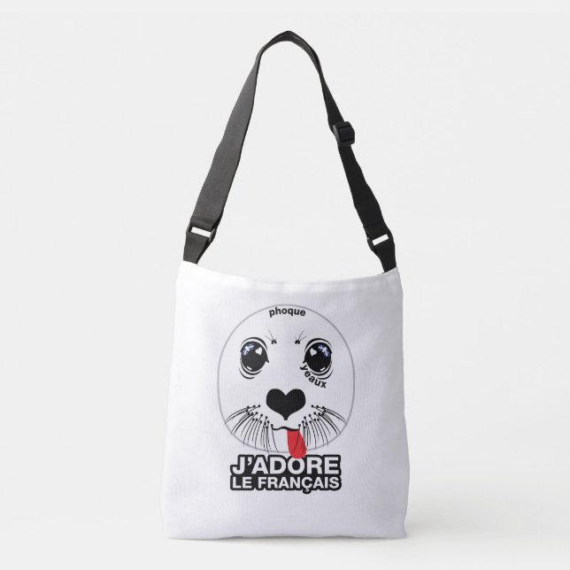 J'adore le français (I LOVE FRENCH) [Québécois] Crossbody Bag (Front)