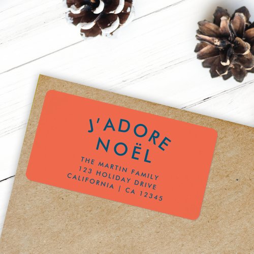 Jadore Noel  Modern Christmas Return Address Label