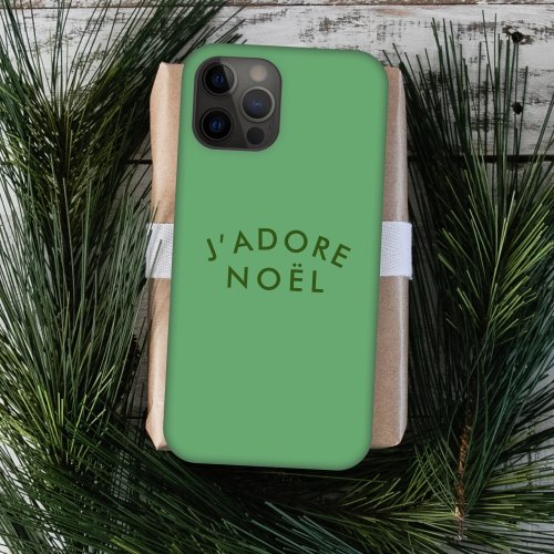 Jadore Noel  Modern Minimalist Love Xmas Green iPhone 15 Case