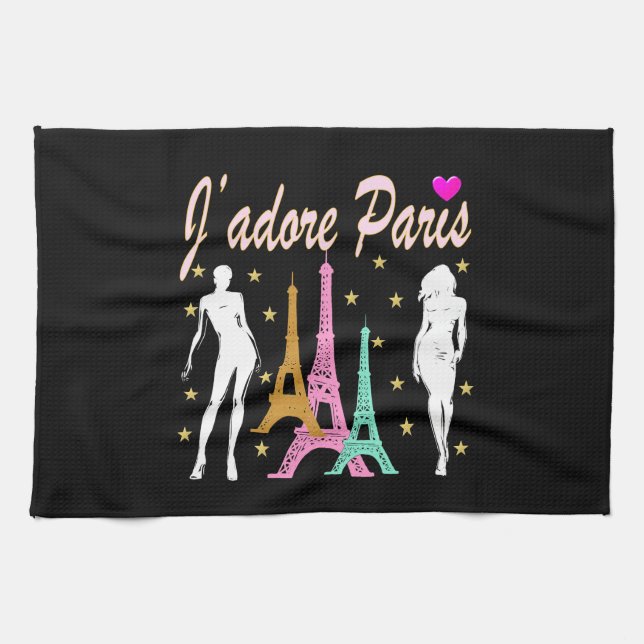 J'ADORE PARIS EIFFEL TOWER DESIGN KITCHEN TOWEL (Horizontal)