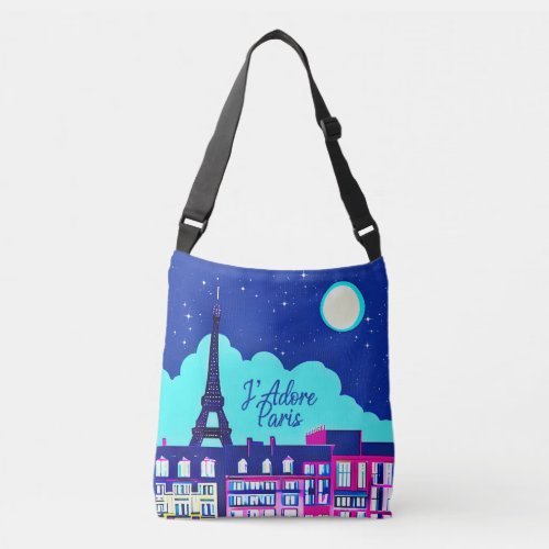 Jadore Paris _ Fantasy Paris Under a Full Moon  Crossbody Bag