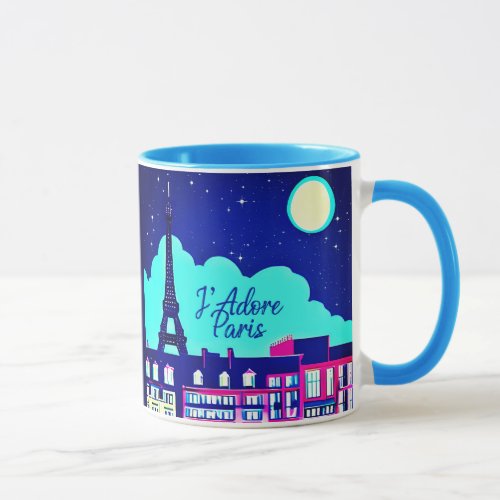Jadore Paris _ Fantasy Paris Under a Full Moon Mug