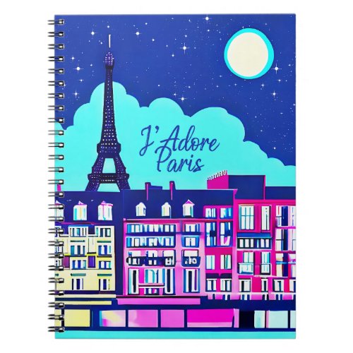 Jadore Paris _ Fantasy Paris Under a Full Moon   Notebook