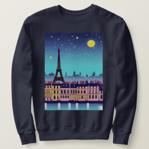 Jadore Paris _ Fantasy Paris Under a Full Moon Sweatshirt