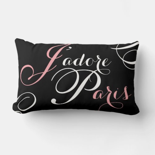 Jadore Paris I Love Paris Black Pink Pillow