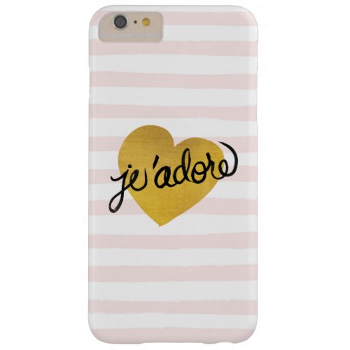 Jadore Quote  Black  Gold Heart Barely There iPhone 6 Plus Case