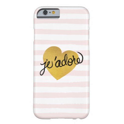 Jadore Quote  Black  Gold Heart Barely There iPhone 6 Case