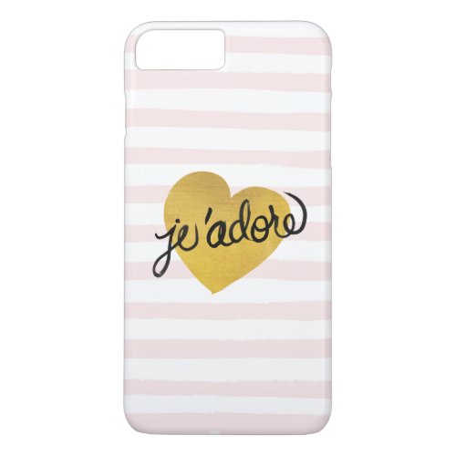 Jadore Quote  Black  Gold Heart iPhone 8 Plus7 Plus Case