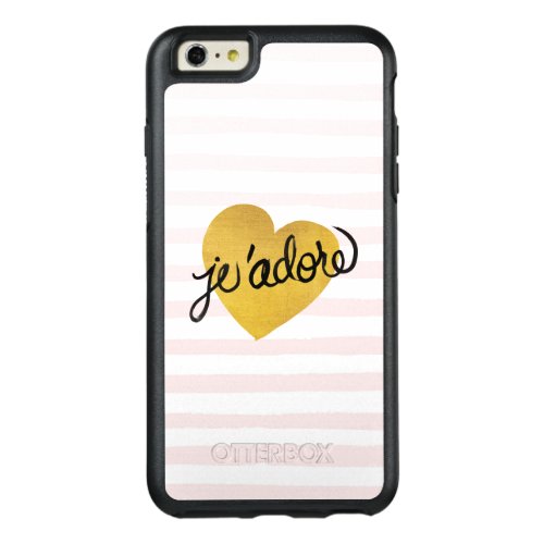 Jadore Quote  Black  Gold Heart OtterBox iPhone 66s Plus Case