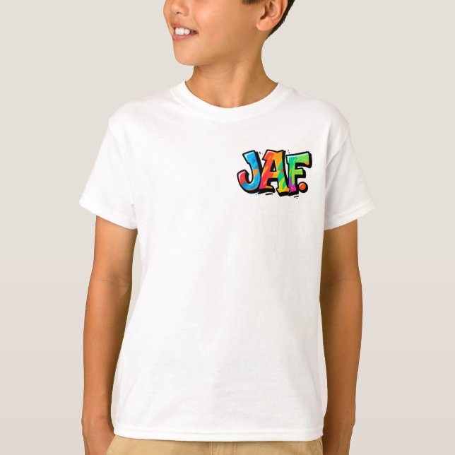 JAF graffiti style - colorful urban art typography T-Shirt (Front)
