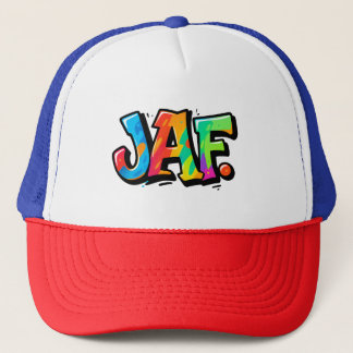 JAF graffiti style - colorful urban art typography Trucker Hat