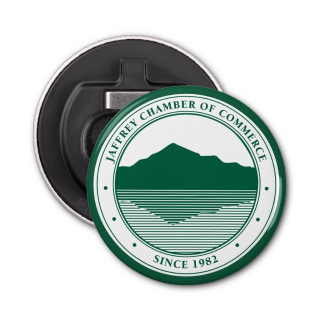 Jaffrey Chamber of Commerce Button Bottle Opener (Front)
