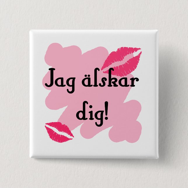 Jag älskar dig - Swedish Button (Front)