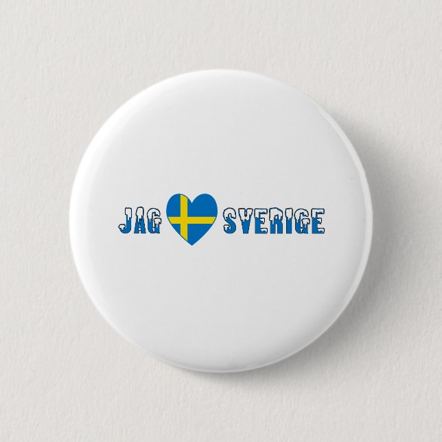 Jag Kärlek Sverige Pinback Button (Front)