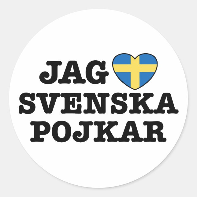 Jag Svenska Pojkar Classic Round Sticker (Front)