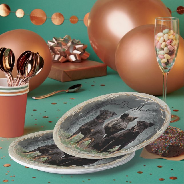 Jagdterrier , brave heart   paper plates (Multi)