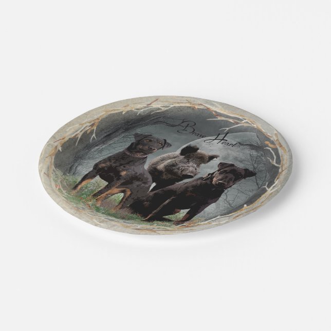 Jagdterrier , brave heart  tapestry poster acrylic paper plates (Angled)