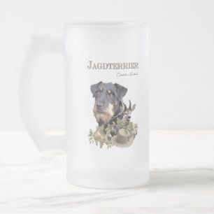 Jagdterrier frosted glass beer mug