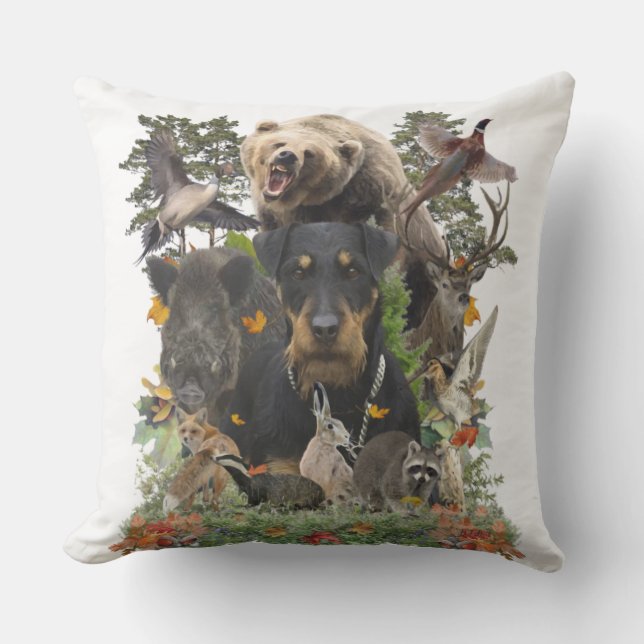 Jagdterrier, German Hunting Terrier  Outdoor Pillow (Front)