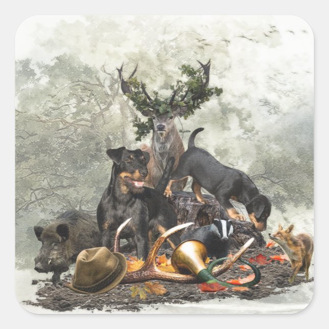 Jagdterrier, German Hunting Terrier      Square Sticker (Front)