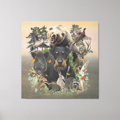 Jagdterrier German Hunting Terrier Tapestry Poste Canvas Print