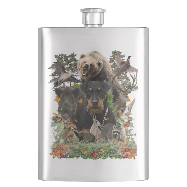 Jagdterrier, German Hunting Terrier Tapestry Poste Flask (Front)