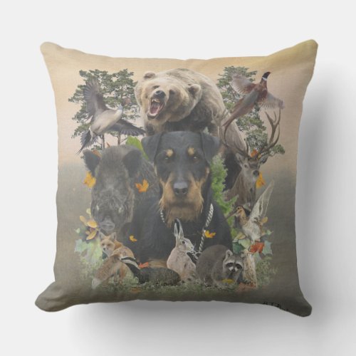 Jagdterrier German Hunting Terrier Tapestry Poste Outdoor Pillow