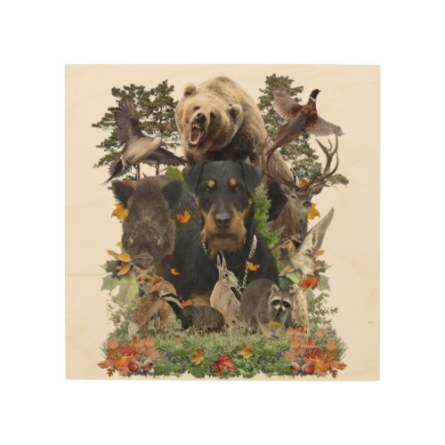 Jagdterrier German Hunting Terrier Tapestry Poste Wood Wall Art