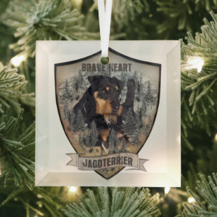 Jagdterrier glass ornament