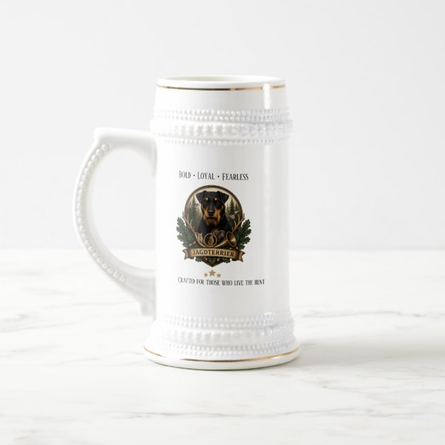 Jagdterrier, Hunting Logo Beer Stein (Left)