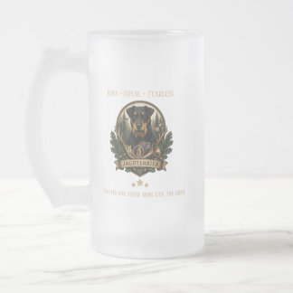 Jagdterrier, Hunting Logo Frosted Glass Beer Mug