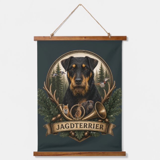 Jagdterrier ,  Hunting Logo Hanging Tapestry (Front)