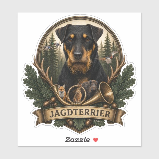 Jagdterrier ,  Hunting Logo Sticker (Sheet)