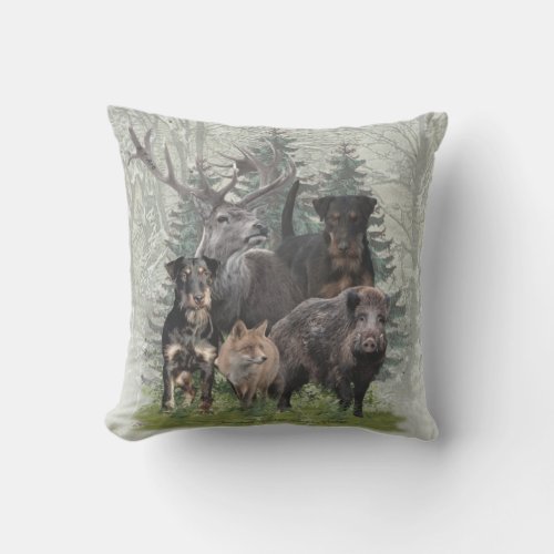 Jagdterrier Sticker Outdoor Pillow