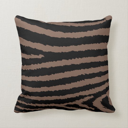Jagged Brown Zebra Print Decor Pillow