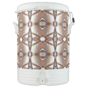 Jagged Edge Concentric Earth Tone Ombre Abstract Beverage Cooler