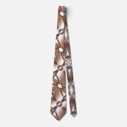 Jagged Edge Concentric Earth Tone Ombre Abstract Neck Tie
