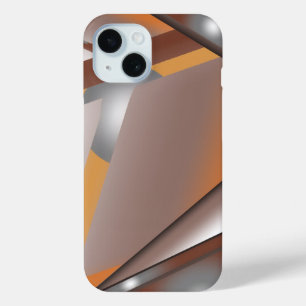 Jagged Edge Concentric Earth Tone Ombre Art iPhone 15 Case