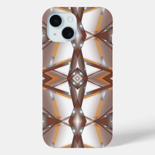 Jagged Edge Concentric Earth Tone Ombre Art iPhone 15 Case