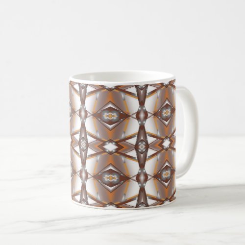 Jagged Edge Concentric Earth Tone Ombre Art Coffee Mug