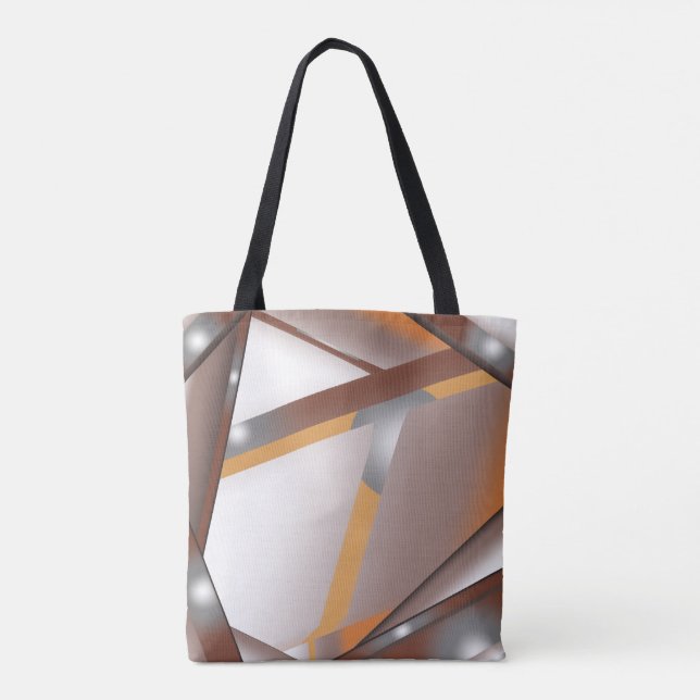 Jagged Edge Concentric Earth Tone Ombre Art Tote Bag (Back)