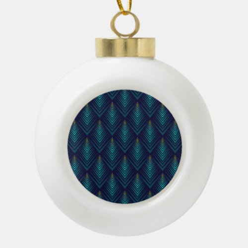 Jagged Edge Dynamic Pattern Play Ceramic Ball Christmas Ornament