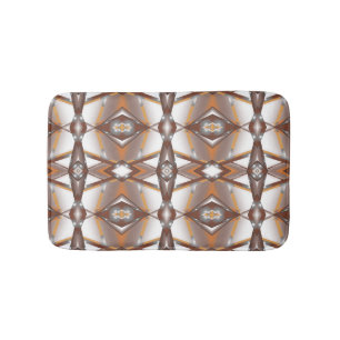 Jagged Edged Concentric Earth Tone Ombre Art Bath Mat